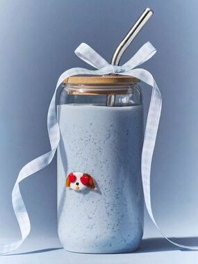 NEW Anthropologie The Icon Juice Glass Tumbler with Lid, Dog - Sold Out!